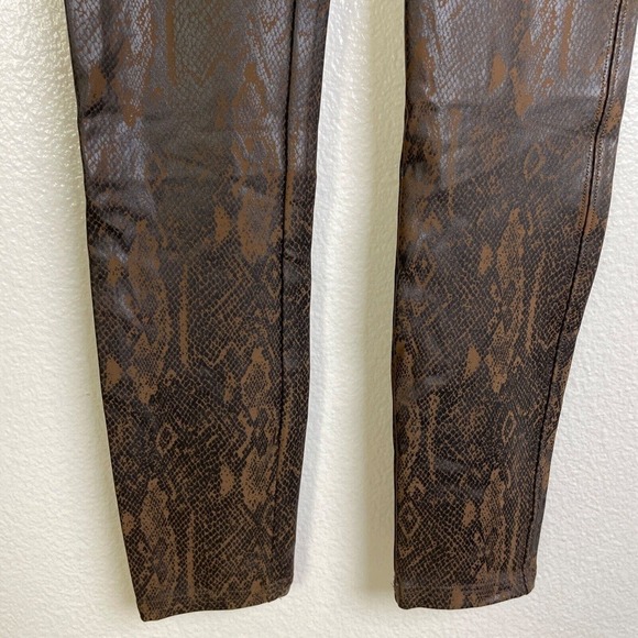 Spanx Faux Leather Brown Snake Leggings Medium Pull On Compression Stretch 20265 - Picture 5 of 10